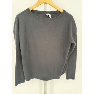 Zella Women's black long Sleeve Twist Back Sweatshirt Top Size M